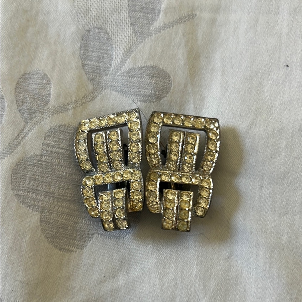 Crystal Vintage shoe clips  or used on dress as Pamela Harriman wore them